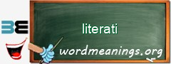 WordMeaning blackboard for literati